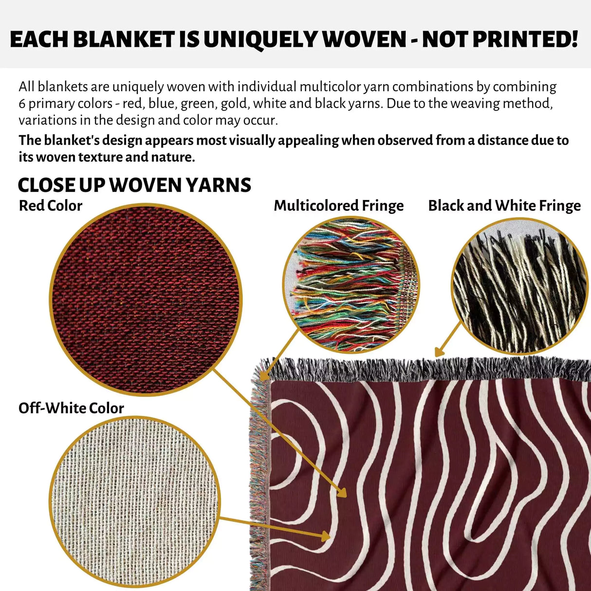 Abstract Lines Modern Art Red Woven Throw Blanket and Tapestry - DesignerOllie.com