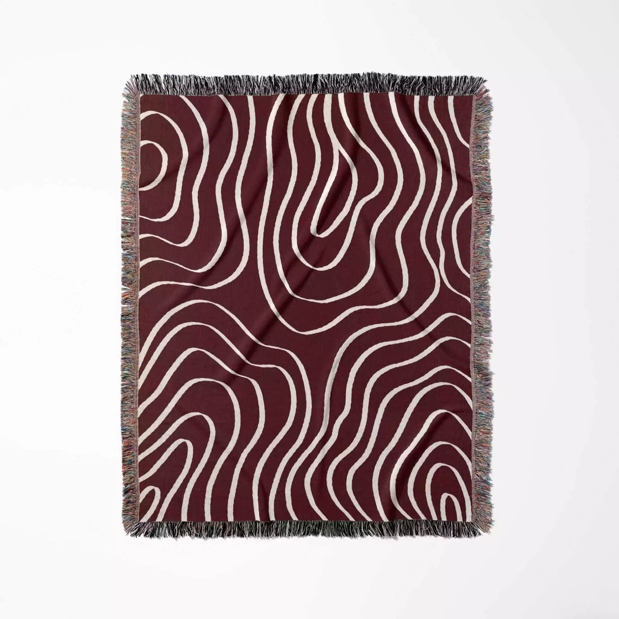 Abstract Lines Modern Art Red Woven Throw Blanket and Tapestry - DesignerOllie.com