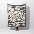 Abstract Lines Modern Black and White Woven Throw Blanket and Tapestry - DesignerOllie.com