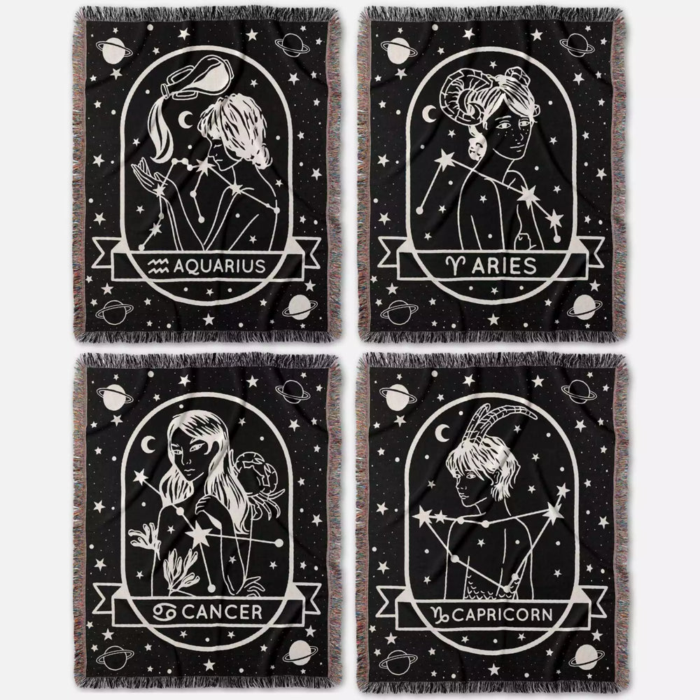 Zodiac Sign Blanket, Unique Zodiac Gift, Star Sign & Astrology Blankets - DesignerOllie.com