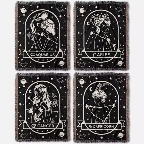 Zodiac Sign Blanket, Unique Zodiac Gift, Star Sign & Astrology Blankets - DesignerOllie.com