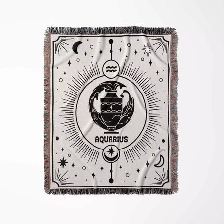 Aquarius Zodiac Blanket, Unique Birthday Gift Idea for Women and Men - DesignerOllie.com