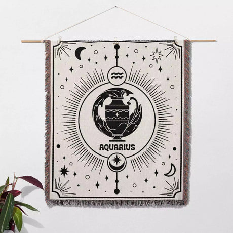 Aquarius Zodiac Blanket, Unique Birthday Gift Idea for Women and Men - DesignerOllie.com