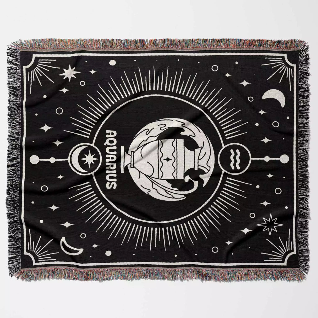 Aquarius Zodiac Blanket, Unique Birthday Present for Wife and Husband - DesignerOllie.com