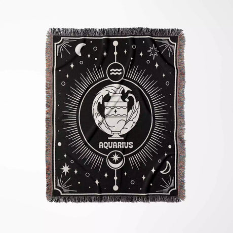 Aquarius Zodiac Blanket, Unique Birthday Present for Wife and Husband - DesignerOllie.com
