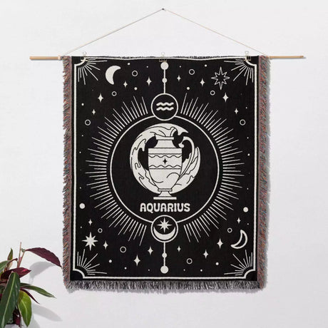 Aquarius Zodiac Blanket, Unique Birthday Present for Wife and Husband - DesignerOllie.com
