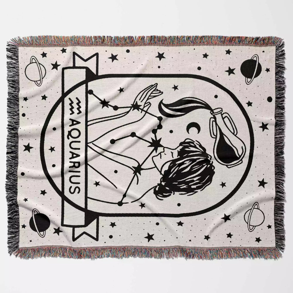 Zodiac Sign Blanket - Astrology Woven Throw Tapestry Blanket Collection - DesignerOllie.com
