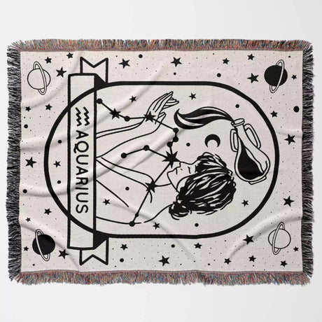 Zodiac Sign Blanket - Astrology Woven Throw Tapestry Blanket Collection - DesignerOllie.com