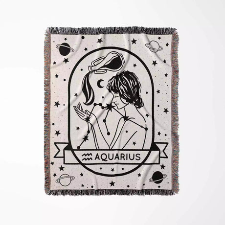 Zodiac Sign Blanket - Astrology Woven Throw Tapestry Blanket Collection - DesignerOllie.com