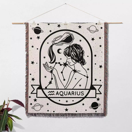 Zodiac Sign Blanket - Astrology Woven Throw Tapestry Blanket Collection - DesignerOllie.com