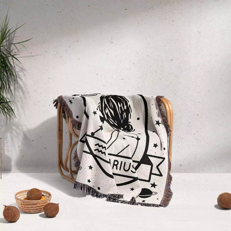 Zodiac Sign Blanket - Astrology Woven Throw Tapestry Blanket Collection - DesignerOllie.com