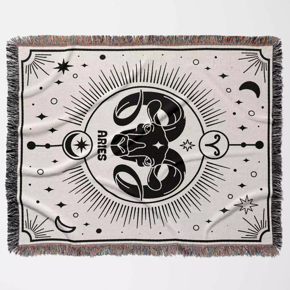 Aries Zodiac Blanket, Unique Birthday Gift Idea for Women and Men - DesignerOllie.com