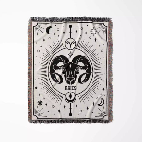Aries Zodiac Blanket, Unique Birthday Gift Idea for Women and Men - DesignerOllie.com