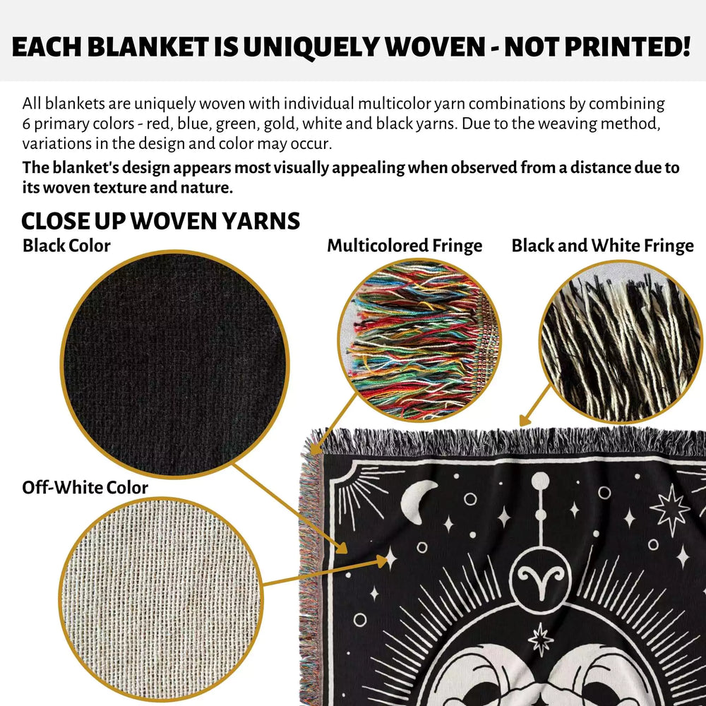Aries Zodiac Blanket, Unique Birthday Present for Wife and Husband - DesignerOllie.com