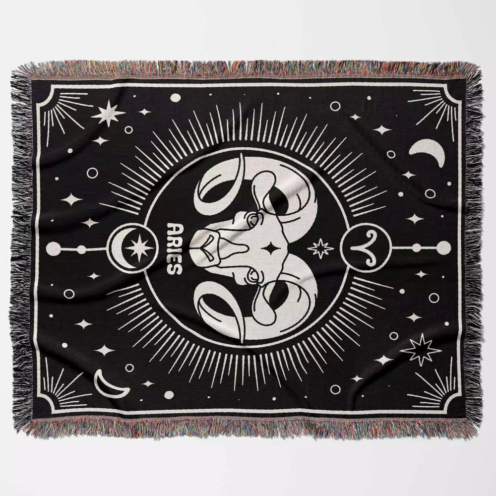 Aries Zodiac Blanket, Unique Birthday Present for Wife and Husband - DesignerOllie.com