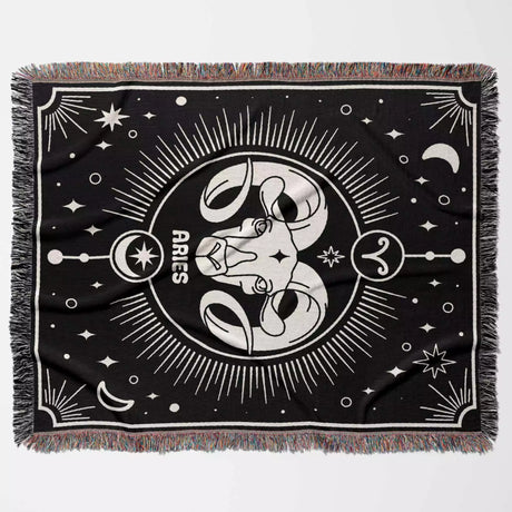 Aries Zodiac Blanket, Unique Birthday Present for Wife and Husband - DesignerOllie.com