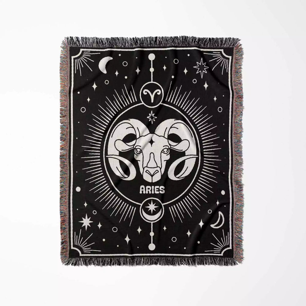 Aries Zodiac Blanket, Unique Birthday Present for Wife and Husband - DesignerOllie.com