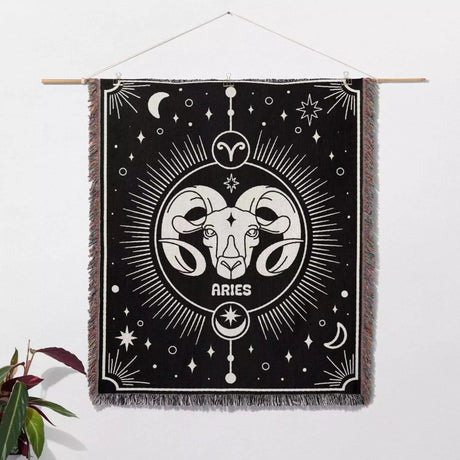Aries Zodiac Blanket, Unique Birthday Present for Wife and Husband - DesignerOllie.com