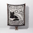 Black Cat Tarot Card The Emperor Black and White Woven Throw Blanket and Tapestry - DesignerOllie.com