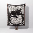 Black Cat Tarot Card The Empress Black and White Woven Throw Blanket and Tapestry - DesignerOllie.com