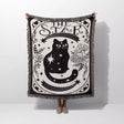 Black Cat Tarot Card The Star Black and White Woven Throw Blanket and Tapestry - DesignerOllie.com