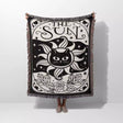 Black Cat Tarot Card The Sun Black and White Woven Throw Blanket and Tapestry - DesignerOllie.com