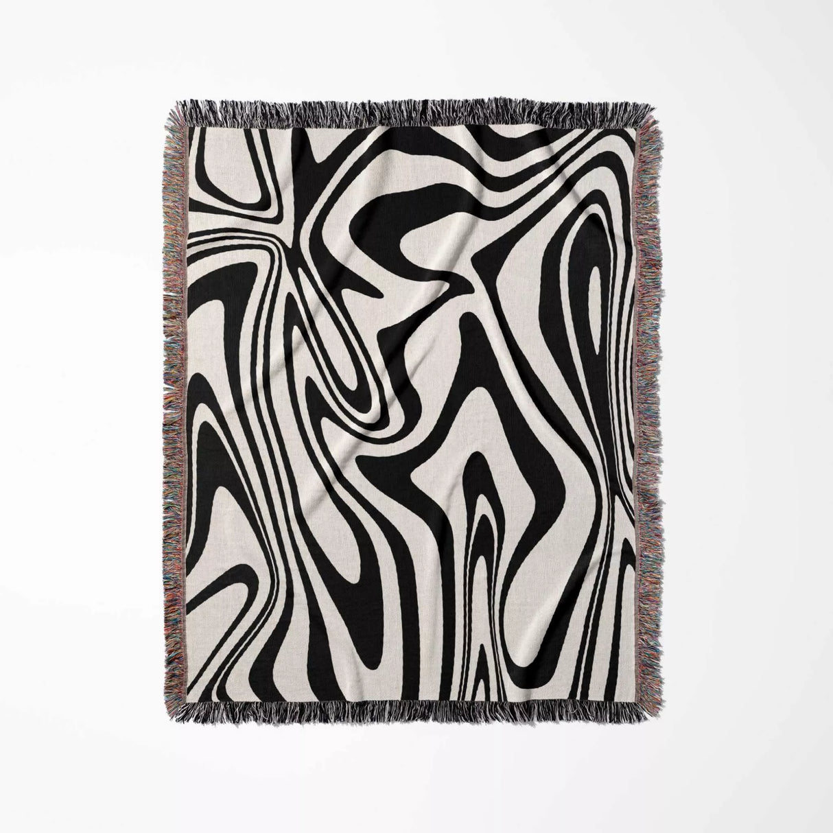 Black and White Marble Woven Throw Blanket - DesignerOllie.com