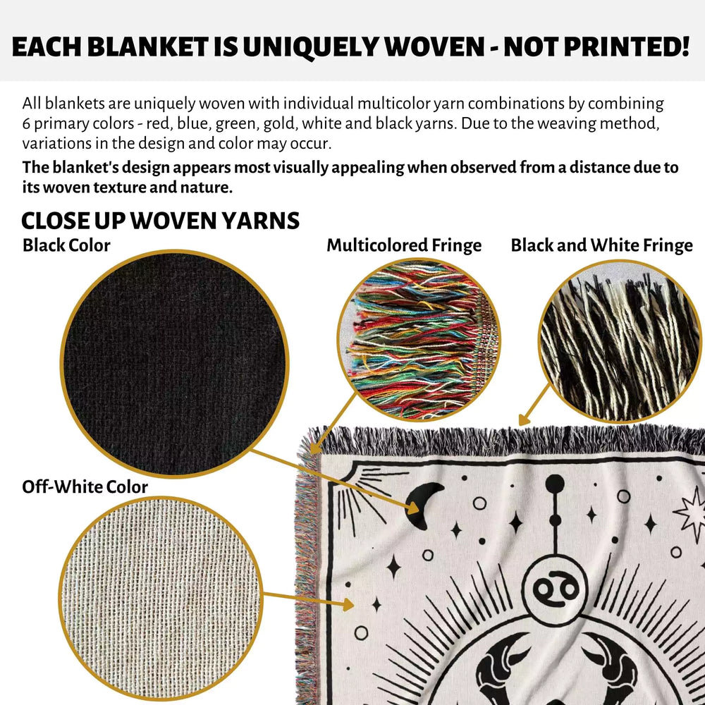 Cancer Zodiac Blanket, Unique Birthday Gift Idea for Women and Men - DesignerOllie.com