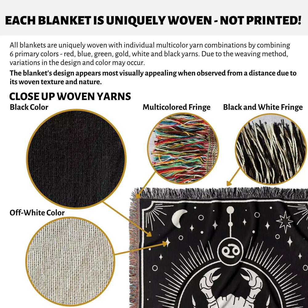 Cancer Zodiac Blanket, Unique Birthday Present for Wife and Husband - DesignerOllie.com