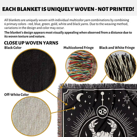 Cancer Zodiac Blanket, Unique Birthday Present for Wife and Husband - DesignerOllie.com