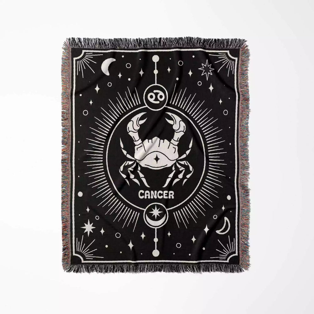 Cancer Zodiac Blanket, Unique Birthday Present for Wife and Husband - DesignerOllie.com