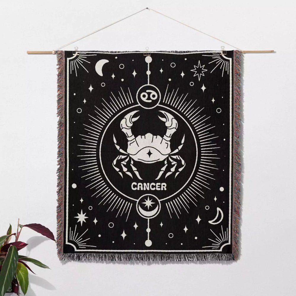 Cancer Zodiac Blanket, Unique Birthday Present for Wife and Husband - DesignerOllie.com