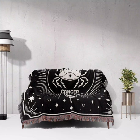 Cancer Zodiac Blanket, Unique Birthday Present for Wife and Husband - DesignerOllie.com