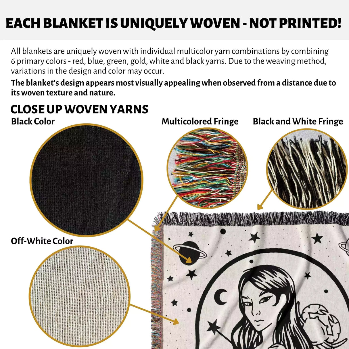 Cancer Zodiac Sign Astrology Woman Woven Throw Blanket and Tapestry Blanket - DesignerOllie.com
