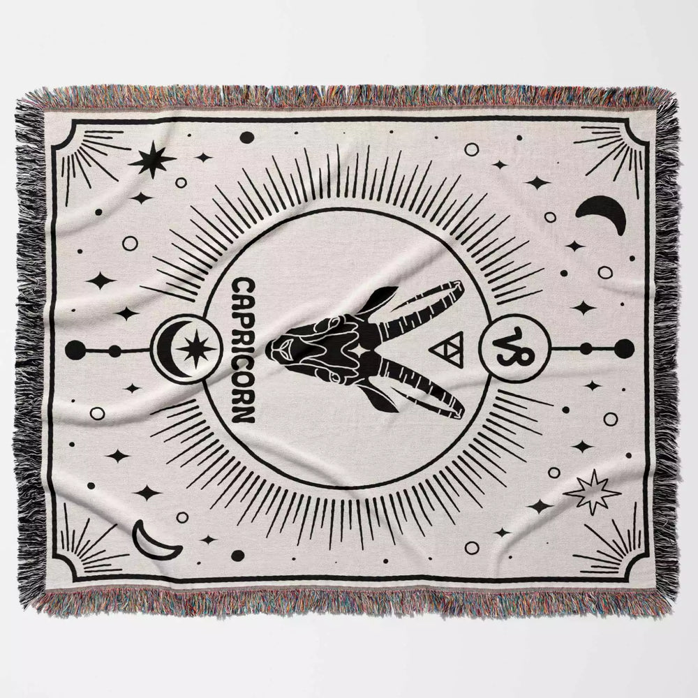 Capricorn Zodiac Blanket, Unique Birthday Gift Idea for Women and Men - DesignerOllie.com