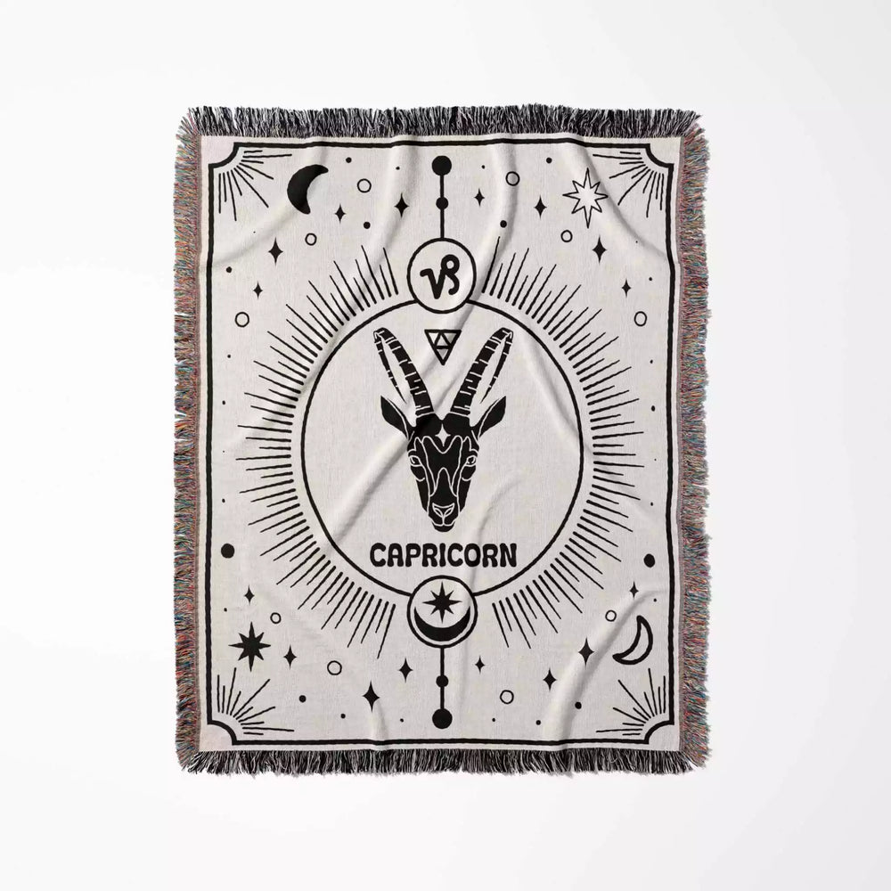Capricorn Zodiac Blanket, Unique Birthday Gift Idea for Women and Men - DesignerOllie.com