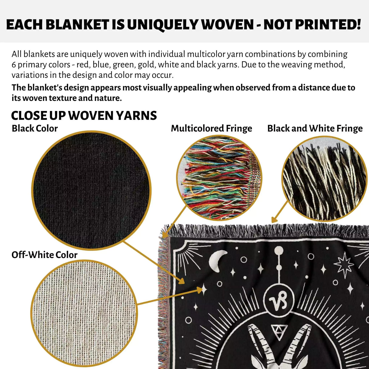 Capricorn Zodiac Blanket, Unique Birthday Present for Wife and Husband - DesignerOllie.com