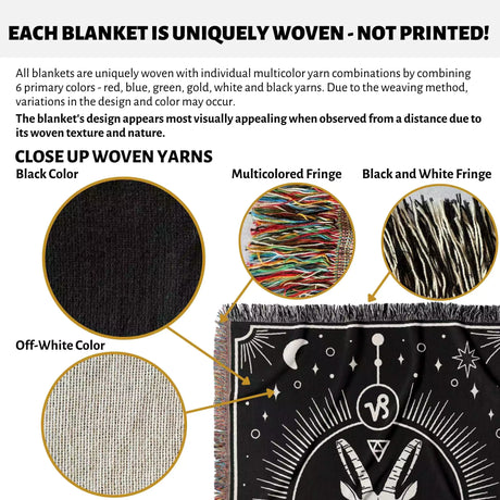 Capricorn Zodiac Blanket, Unique Birthday Present for Wife and Husband - DesignerOllie.com