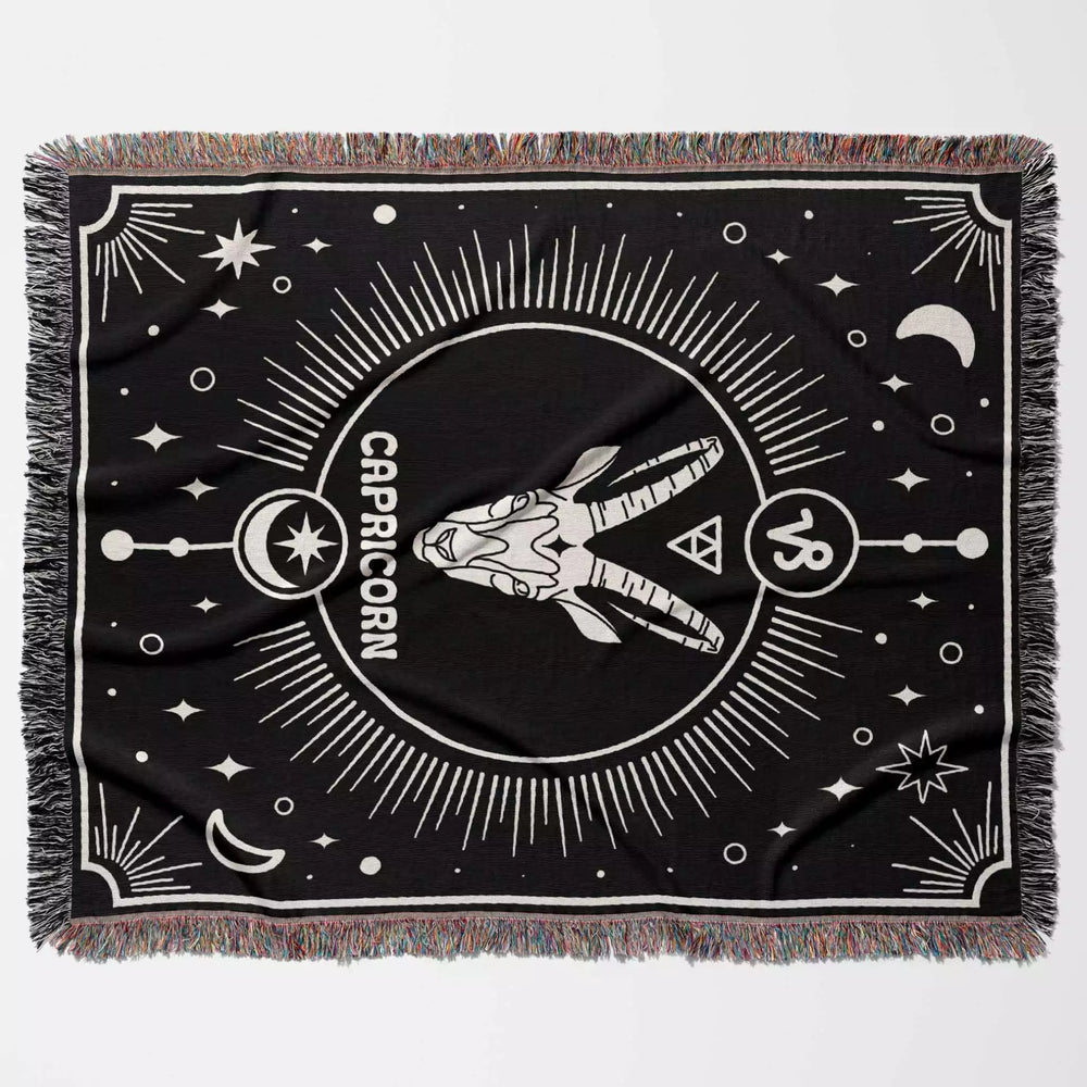 Capricorn Zodiac Blanket, Unique Birthday Present for Wife and Husband - DesignerOllie.com