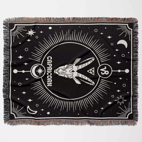 Capricorn Zodiac Blanket, Unique Birthday Present for Wife and Husband - DesignerOllie.com