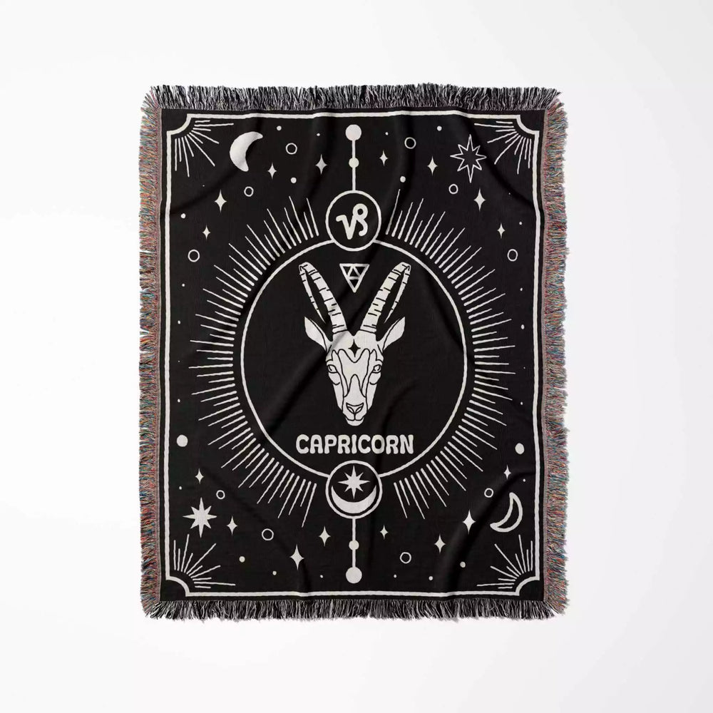 Capricorn Zodiac Blanket, Unique Birthday Present for Wife and Husband - DesignerOllie.com