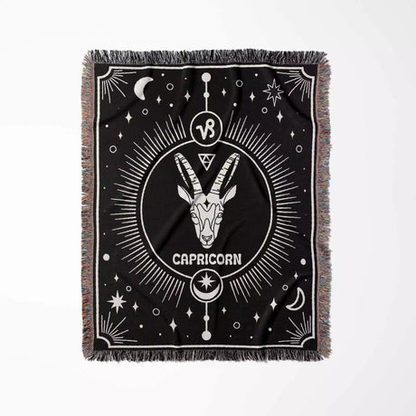 Capricorn Zodiac Blanket, Unique Birthday Present for Wife and Husband - DesignerOllie.com
