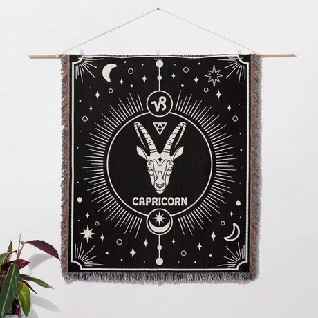 Capricorn Zodiac Blanket, Unique Birthday Present for Wife and Husband - DesignerOllie.com