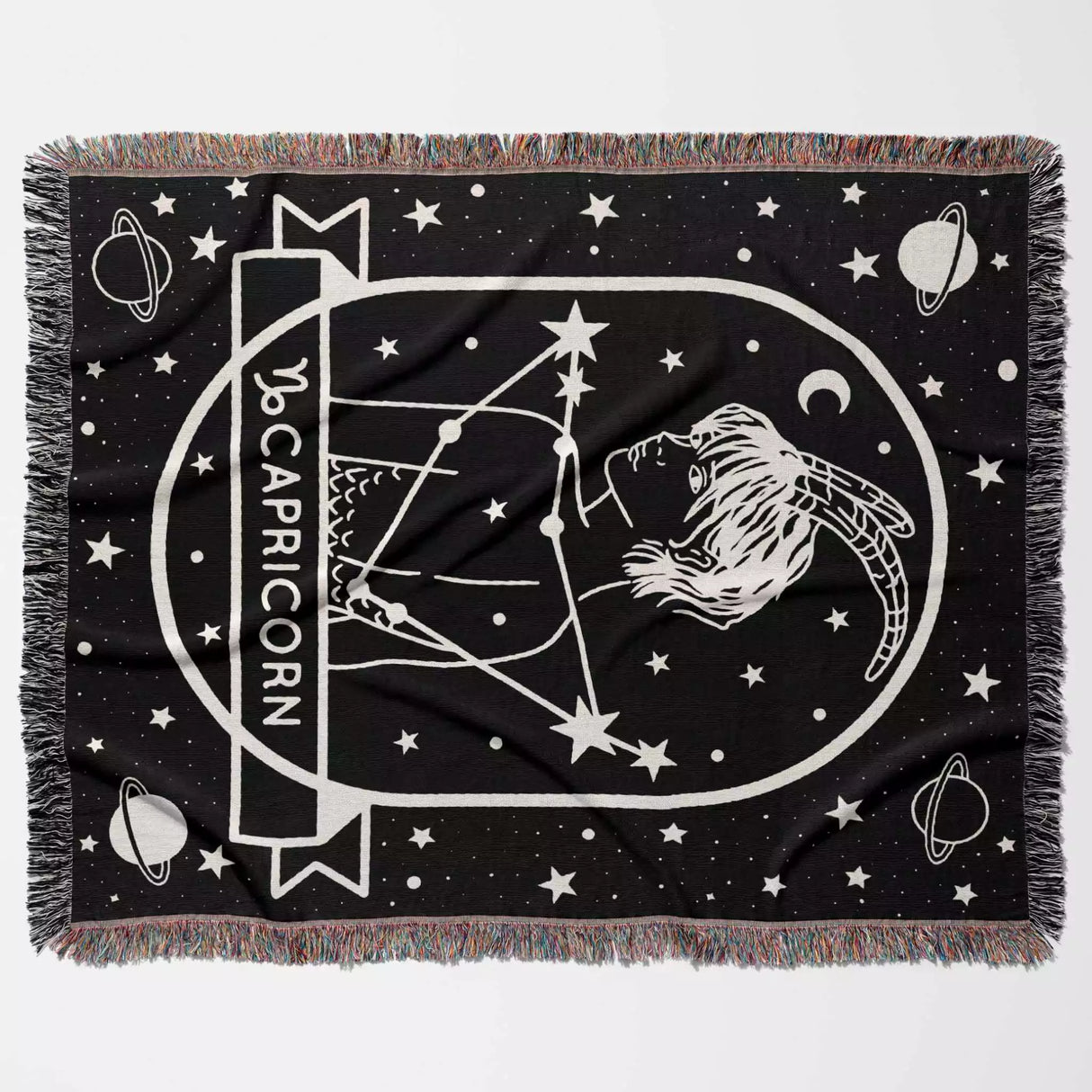 Capricorn Zodiac Sign Astrology Woman Woven Throw Blanket Tapestry - DesignerOllie.com