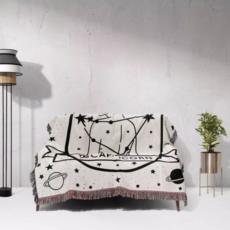 Capricorn Zodiac Sign Astrology Woman Woven Throw Blanket and Tapestry Blanket - DesignerOllie.com