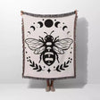 Celestial Bee with Moon Phases Woven Throw Blanket - DesignerOllie.com