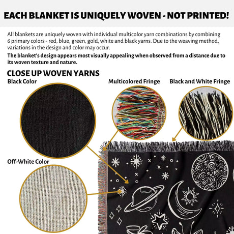 Celestial Cat and Elements Woven Throw Blanket - DesignerOllie.com