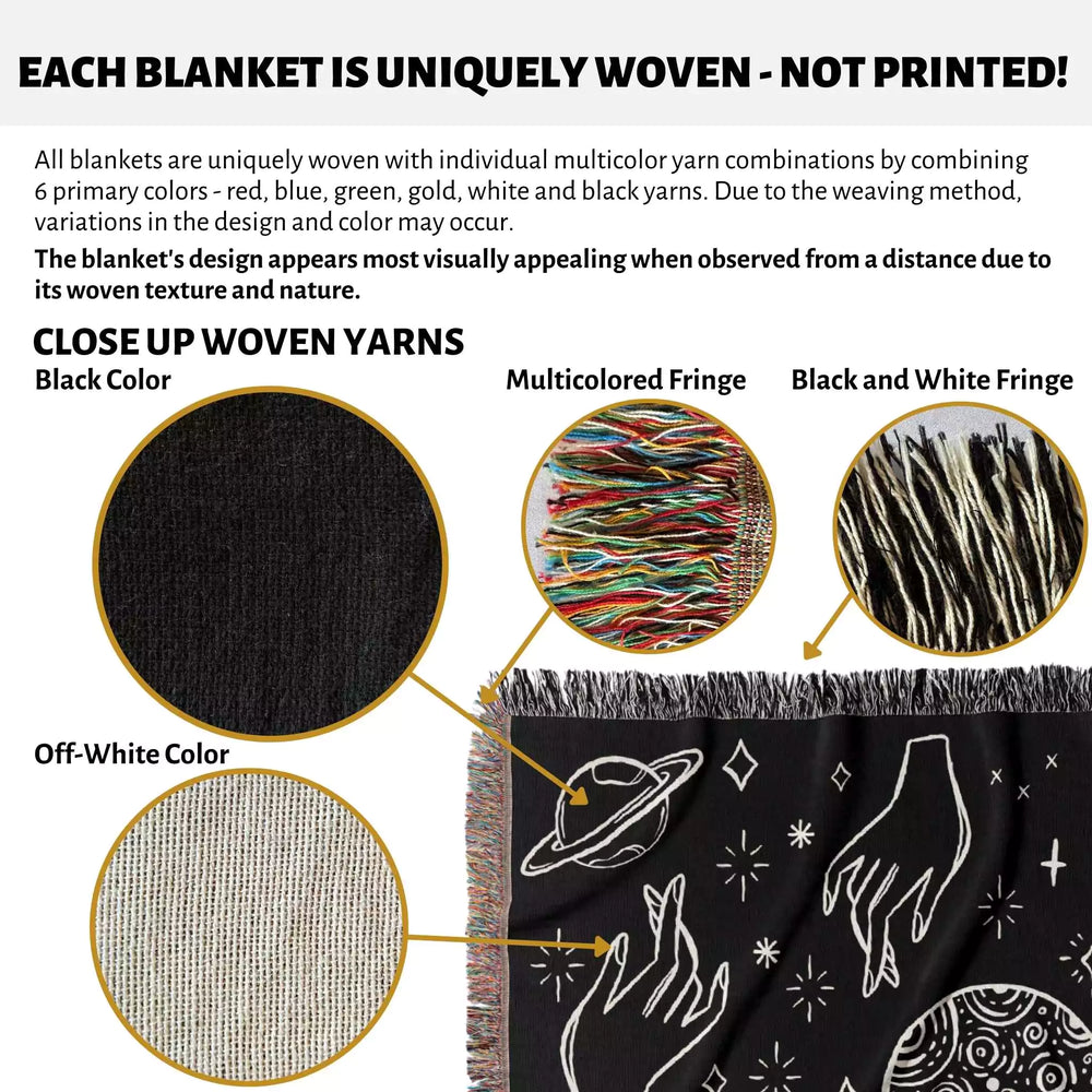 Celestial Hands Woven Throw Blanket - DesignerOllie.com