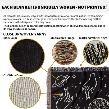 Celestial Hands Woven Throw Blanket - DesignerOllie.com