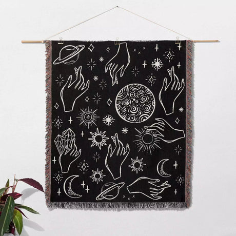 Celestial Hands Woven Throw Blanket - DesignerOllie.com